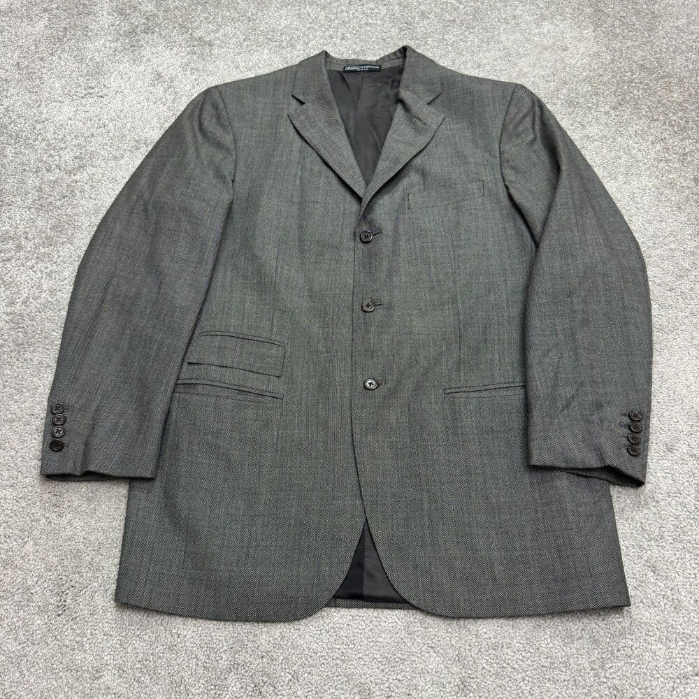 Polo By Ralph Lauren Virgin Wool Suit Blazer Jacket Mens 41R Extrafine Gray Work